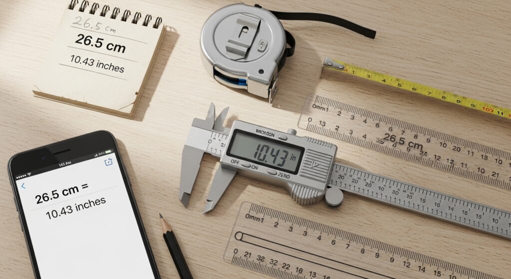 Convert 26.5 Centimeters to Inches 