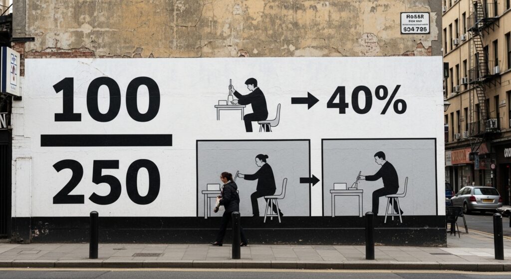 100/250 as a Percentage 