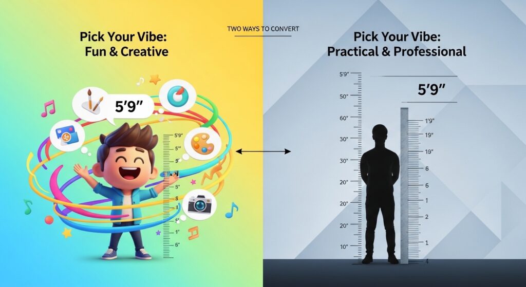 Two Ways to Convert 5’9″ 