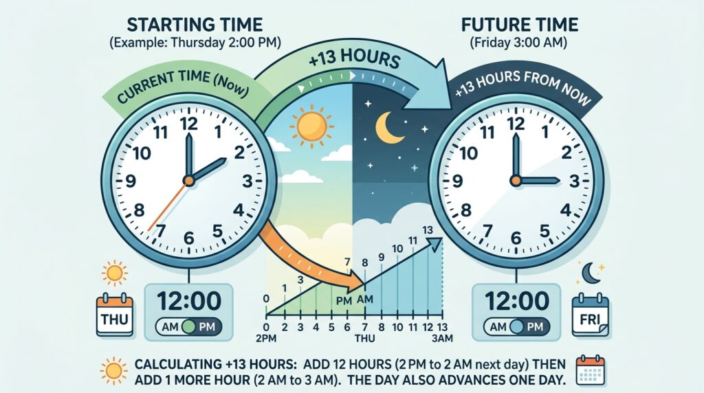 Time Is 13 Hours From Now